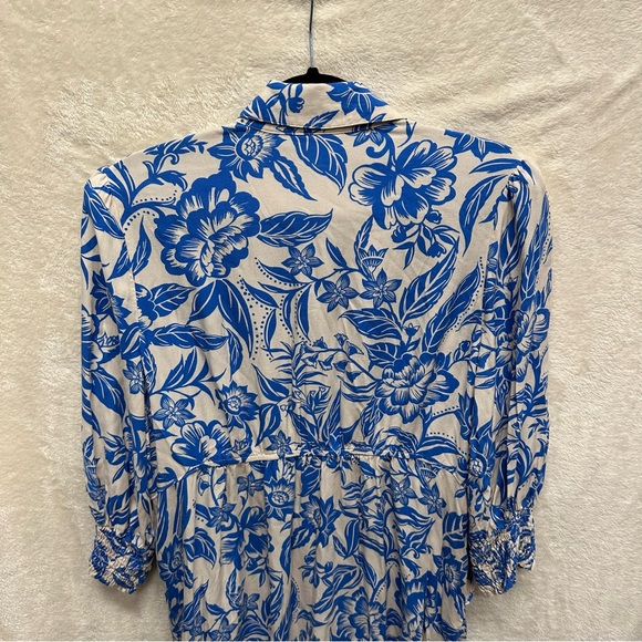 CAbi Athena Dress, Style 6149 women’s size large blue floral - Picture 7 of 12